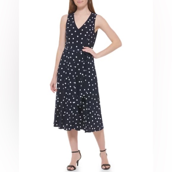 Tommy Hilfiger Dresses & Skirts - TOMMY HILFIGER Navy blue polka dot dress